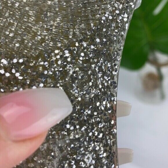 Jeffrey Campbell Womens Love DOrsay Flat Size 8 Silver Glitter Jelly SlipOn Shoe - Picture 11 of 12